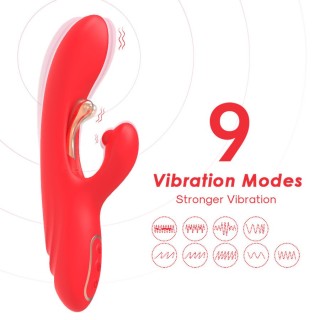 ARMONY - VIBRATORE STIMOLATORE PUNTO G E CLITORIDE CON LINGUA OSCILLANTE ROSSO