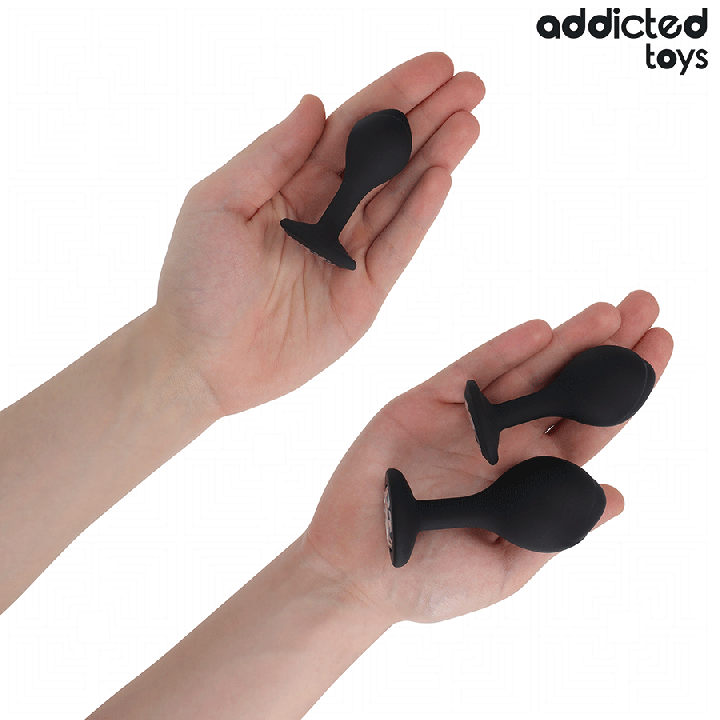 ADDICTED TOYS - SET DI 3 TAPPI ANALI CON GIOIELLO