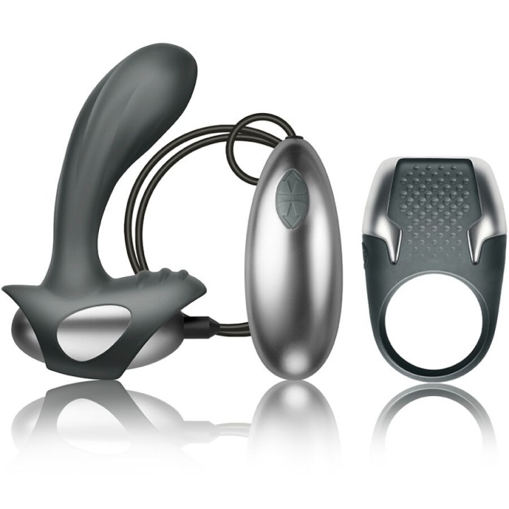 CLIMAXIMUM - EXCITE KIT ANELLO PER IL PENE + MASSAGGIATORE PER LA PROSTATA CON FILO