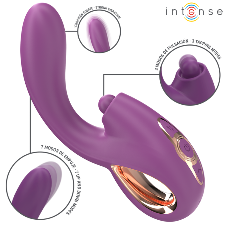 INTENSE - LALI VIBRATORE MULTIFUNZIONE PUNTO G TAPPING & THRUST & VIBRATION VIOLA
