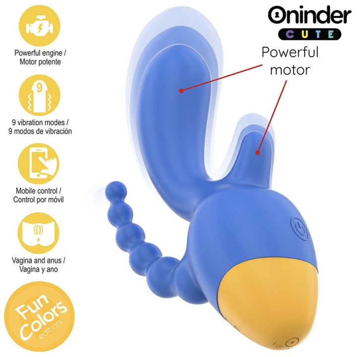 ONINDER CUTE - LOVE 3 SOME TRIPLO VIBRATORE - APP GRATUITA IN TUTTO IL MONDO