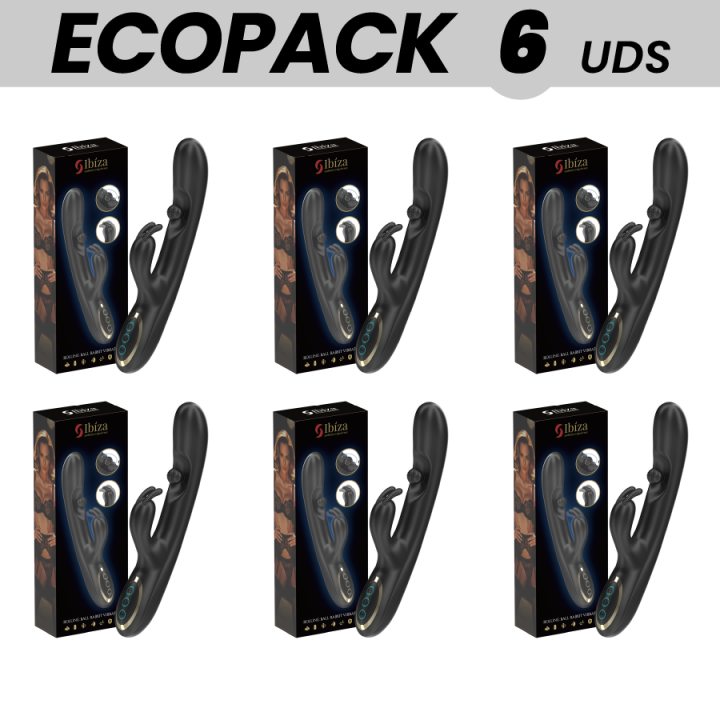 ECOPACKS 6 UNITÀ - IBIZA POTENTE VIBRATORE RABBIT CON PERLA ROTANTE MASSAGGIANTE