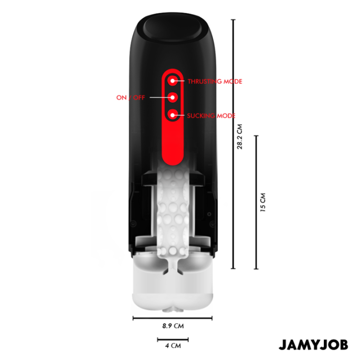 JAMYJOB - MASTURBATORE VAGINALE AUTOMATICO PHANTOM 5 MODALITÀ DI ASPIRAZIONE E SPINTA